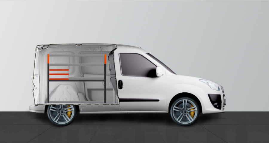 V-SS3 Fahrzeugregal für Fiat Doblo & Opel Combo L1 | Work System