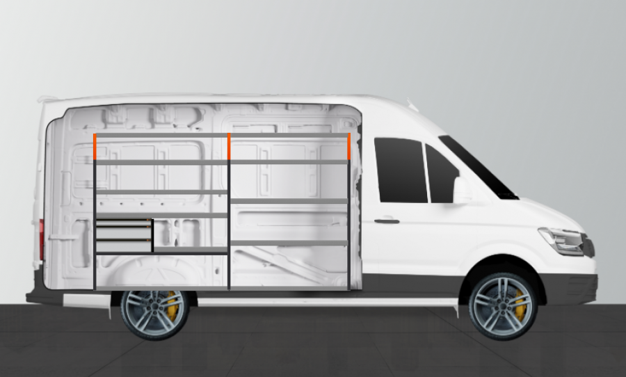 V-LS3 Fahrzeugregal für Mercedes Sprinter Standard | Work System