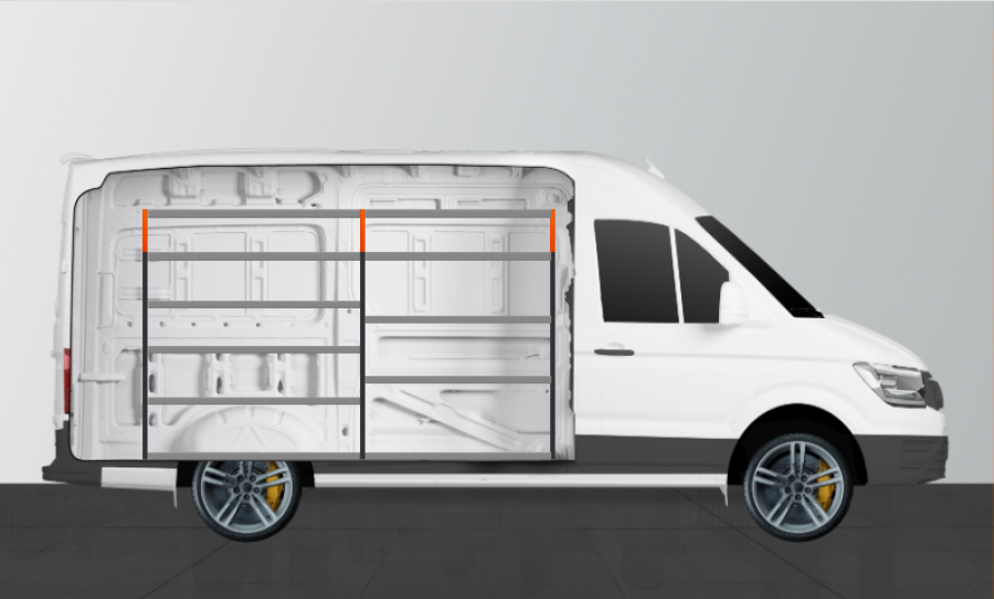 V-Basic Fahrzeugregal für Mercedes Sprinter Standard | Work System