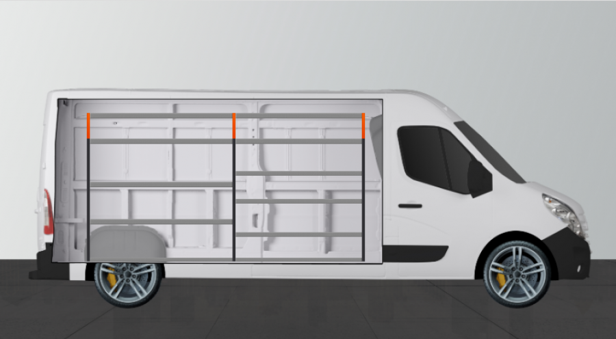 V-Basic Fahrzeugregal für Movano, Master & NV400 L3H2 | Work System