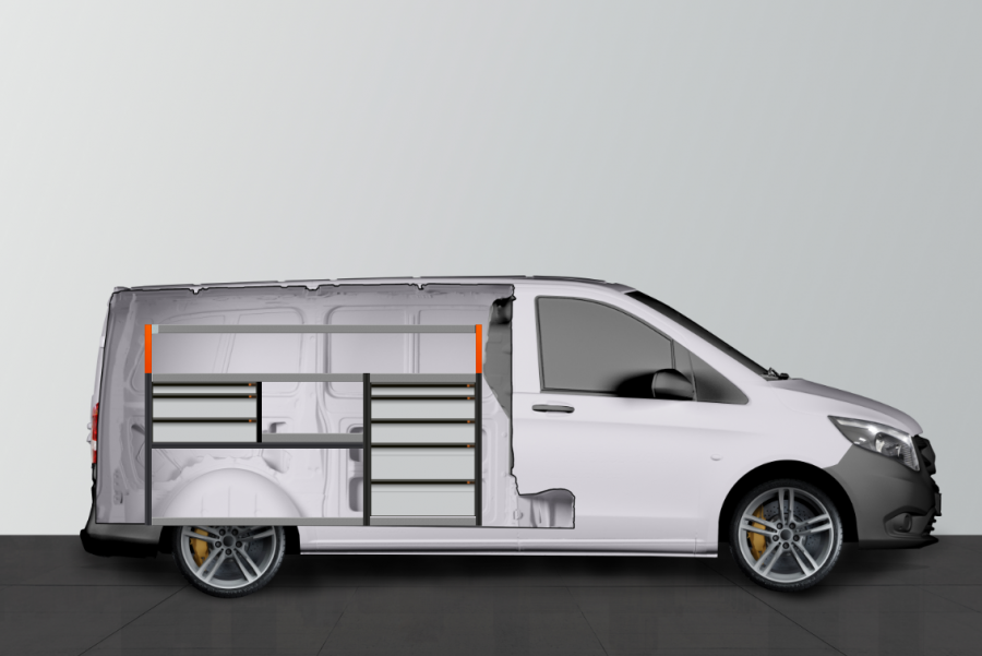 V-ADV FAHRZEUGREGAL FÜR Mercedes Vito Kompakt | Work System