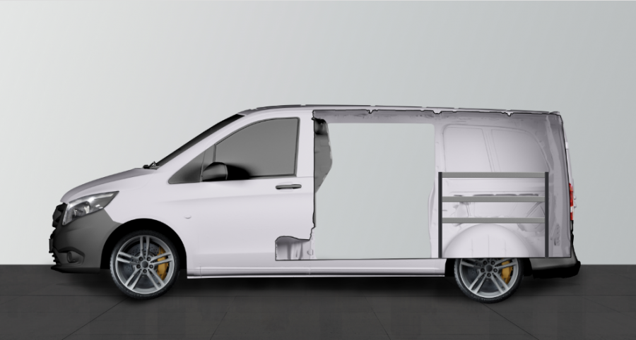 H-ECO Fahrzeugregal für Mercedes Vito Kompakt | Work System
