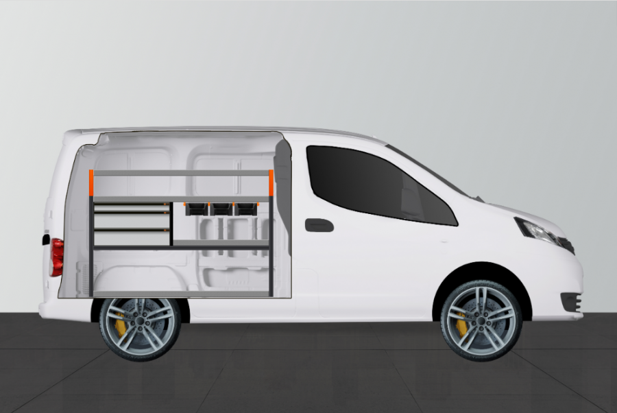 V-LS3+ FAHRZEUGREGAL FÜR Nissan NV200 | Work System