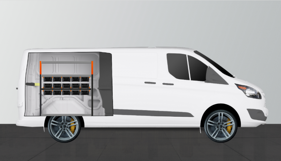 V-Rack Fahrzeugregal für Ford Custom Doppelkabine | Work System