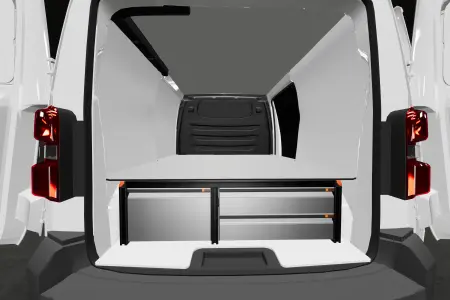Unterflursystem H:342 mm 4-Schubladen für Expert, Vivaro 2020-, Jumpy, Scudo & ProAce L2 mit Standardwand
